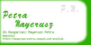 petra mayerusz business card